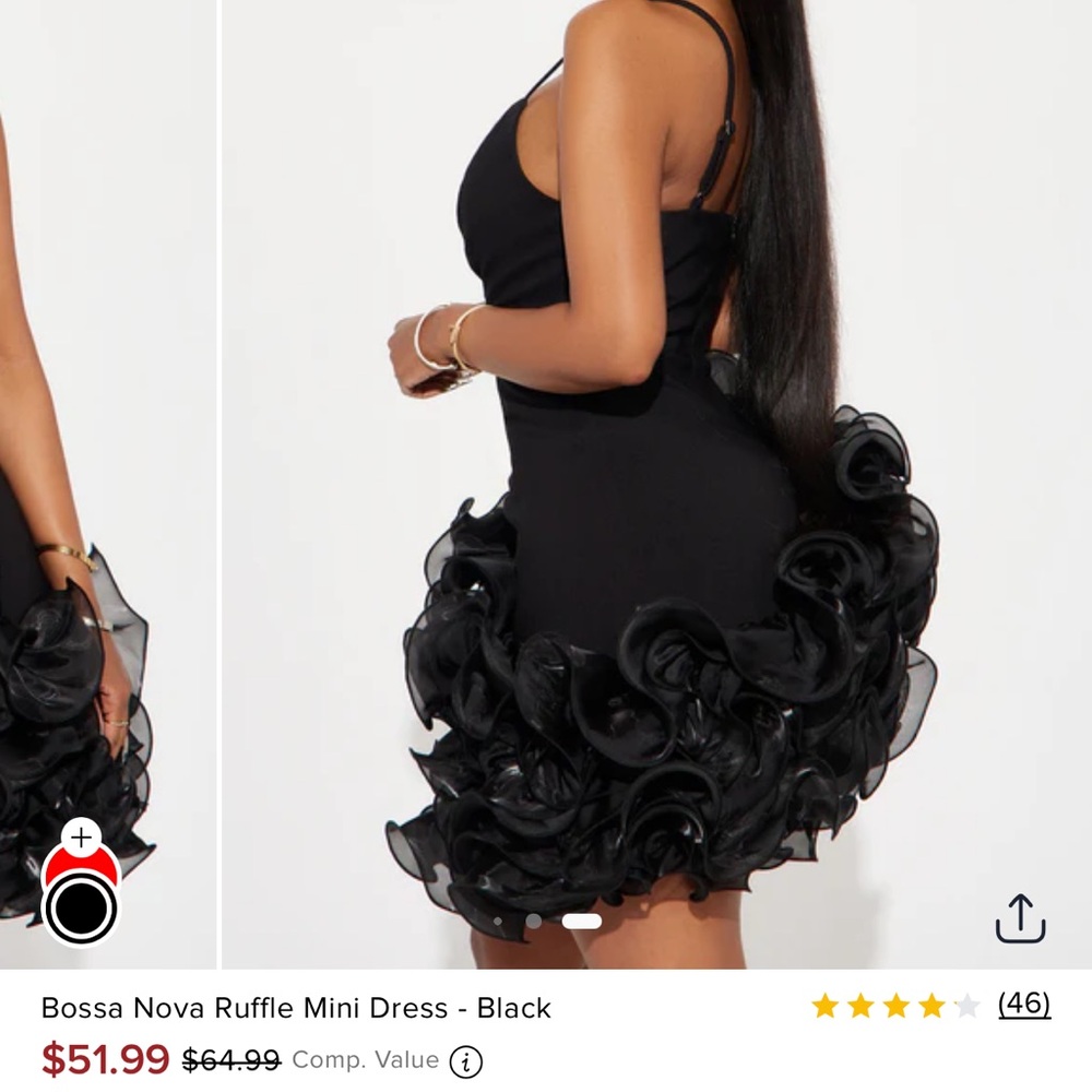 Black Ruffle Mini Dress